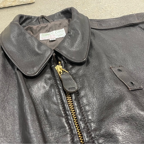 Vintage Official US Border Patrol Uniform Leather Jacket Goatskin Men’s 44 L/XL - Picture 3 of 16